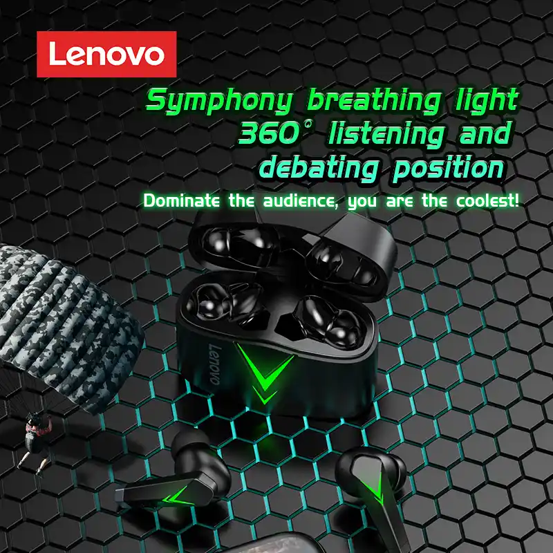Lenovo LP6 TWS Wireless Bluetooth Earbuds Dual Mode Gaming Headphones Intelligent Noise Reduction Earbuds