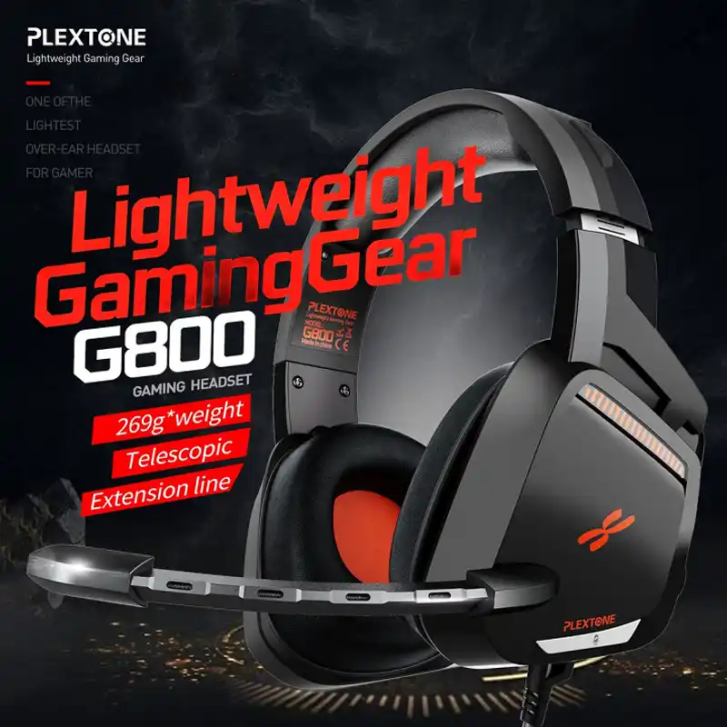 PLEXTONE G800 EXTRA BASS 3.5mm Audio jack Gaming Earphones Stereo Gamer Headphones with mic for Smartphone PC