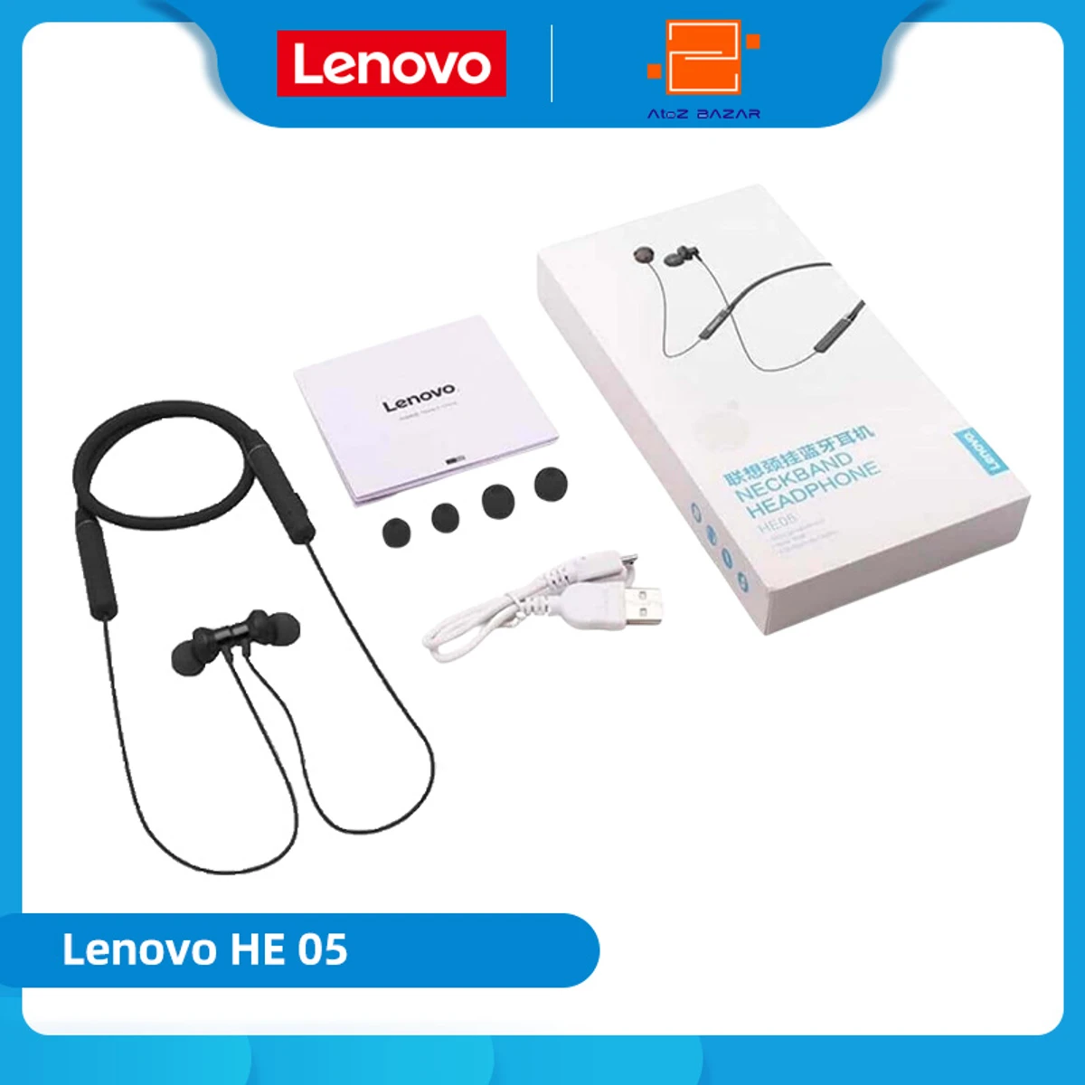 Lenovo HE05 Bluetooth Wireless Headphone - Image 7