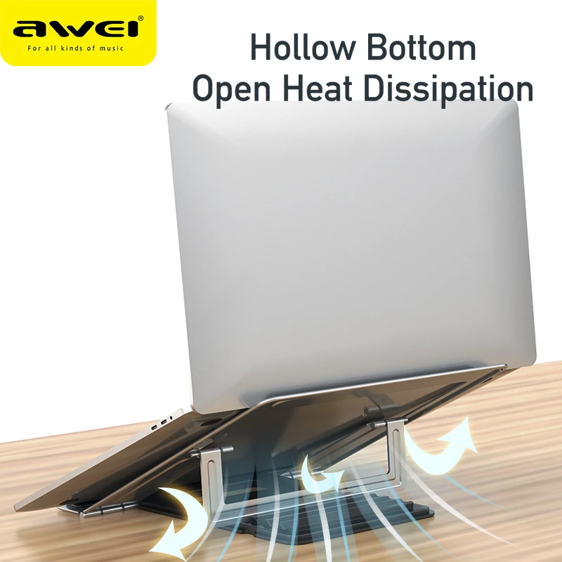 Awei X30 Laptop All Metal Holder 4-Gear Adujustment Non-slip Foldable Notebook heat dissipation Stable comfortable at office easy to store Stands