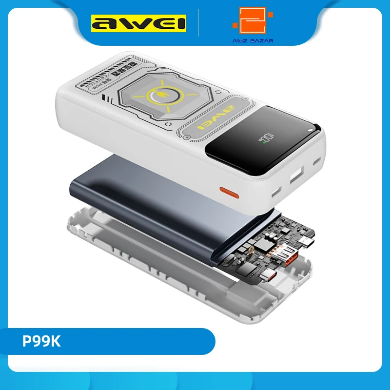 Awei P99K 20000 mAh Multiple Output Power Bank with Cables - Image 4