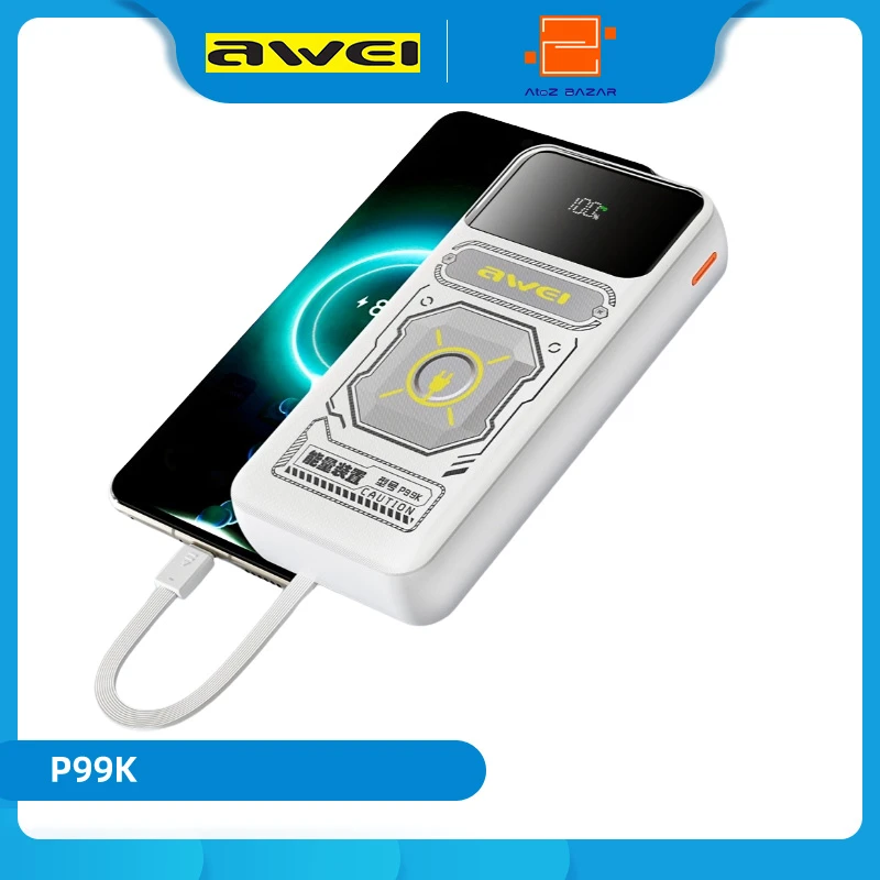 Awei P99K 20000 mAh Multiple Output Power Bank with Cables - Image 11