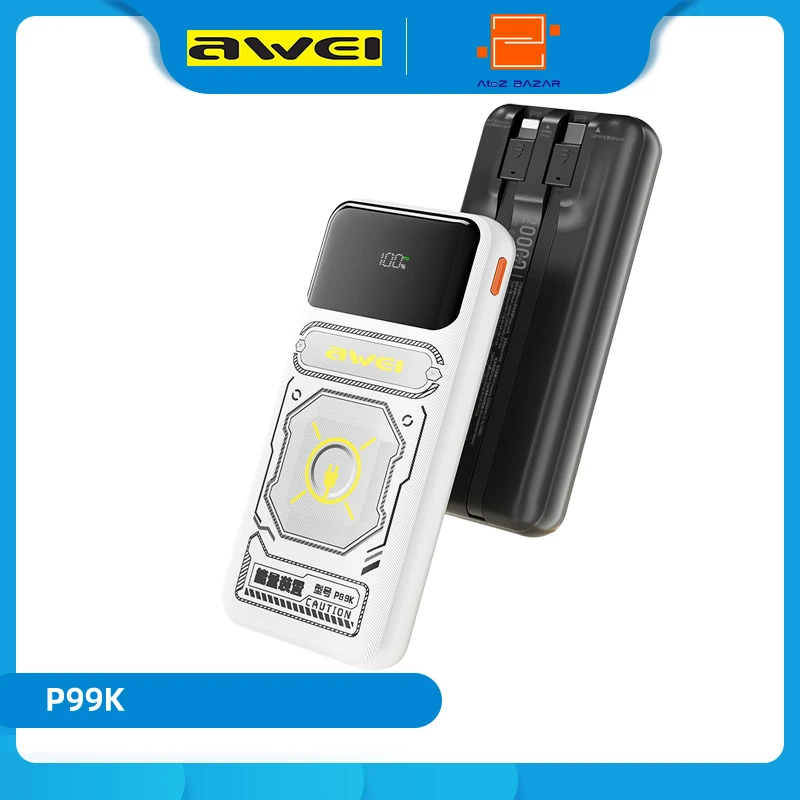 Awei P99K 20000 mAh Multiple Output Power Bank with Cables - Image 3