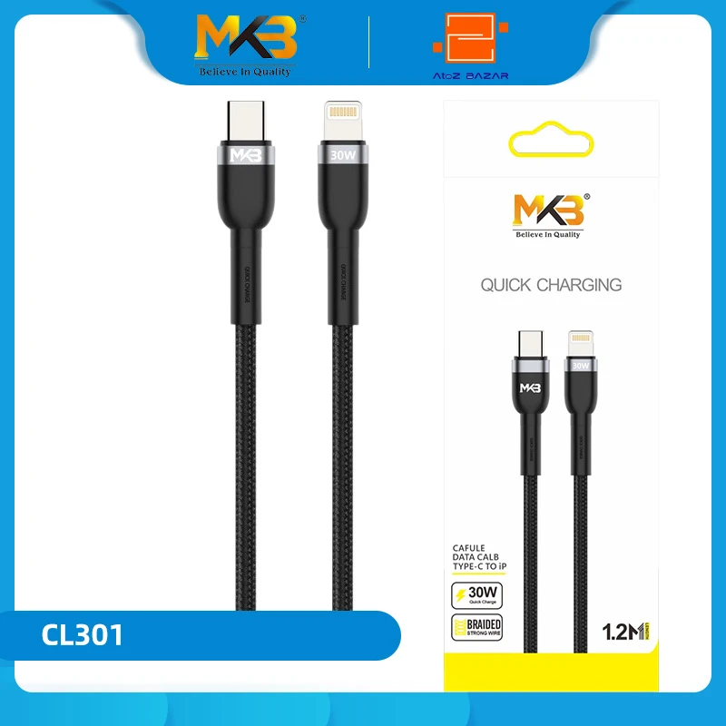 MKB CL301 Braided 30W TYPE-C to Lightning Cable - Image 3