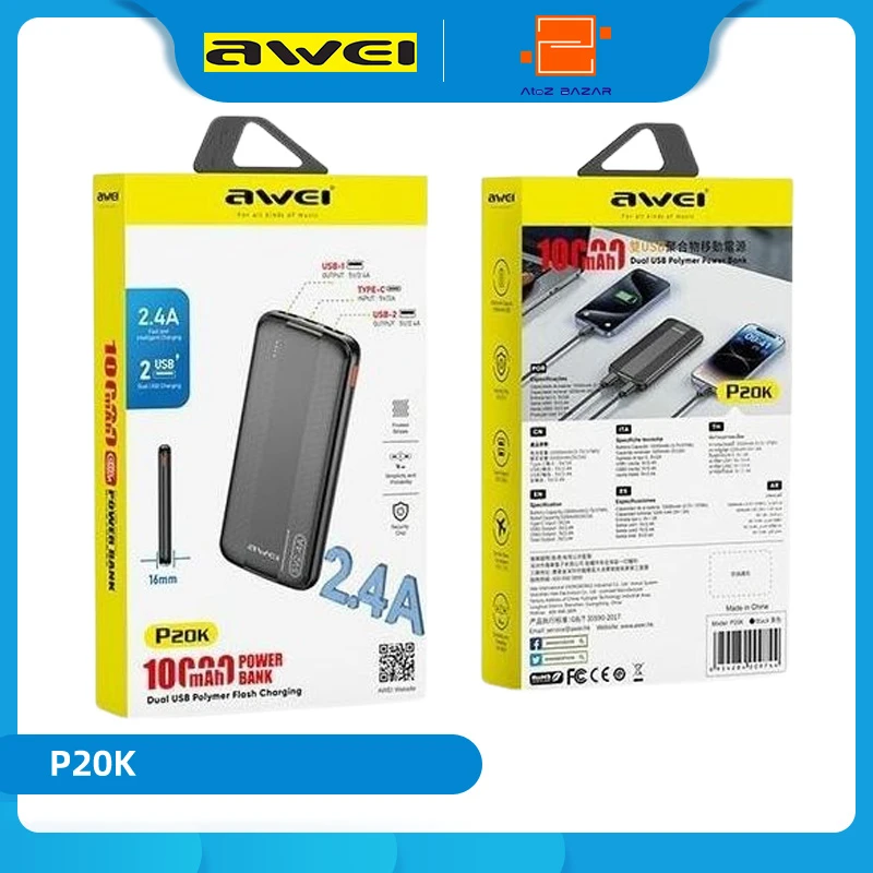 Awei P20K 10000mah Power Bank