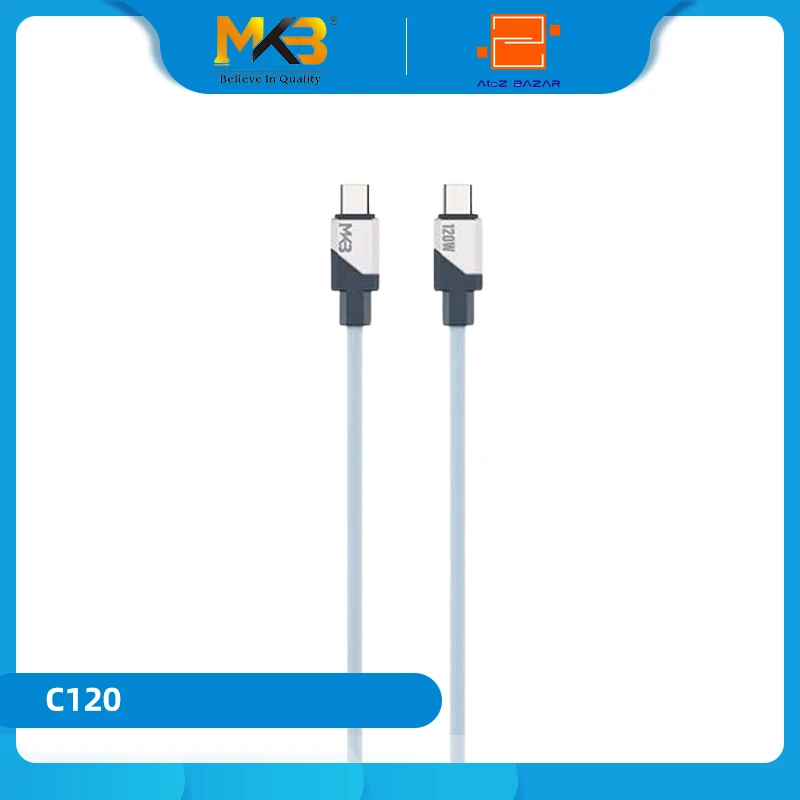 MKB C120 Silicone 120W TYPE-C to TYPE-C Data Cable