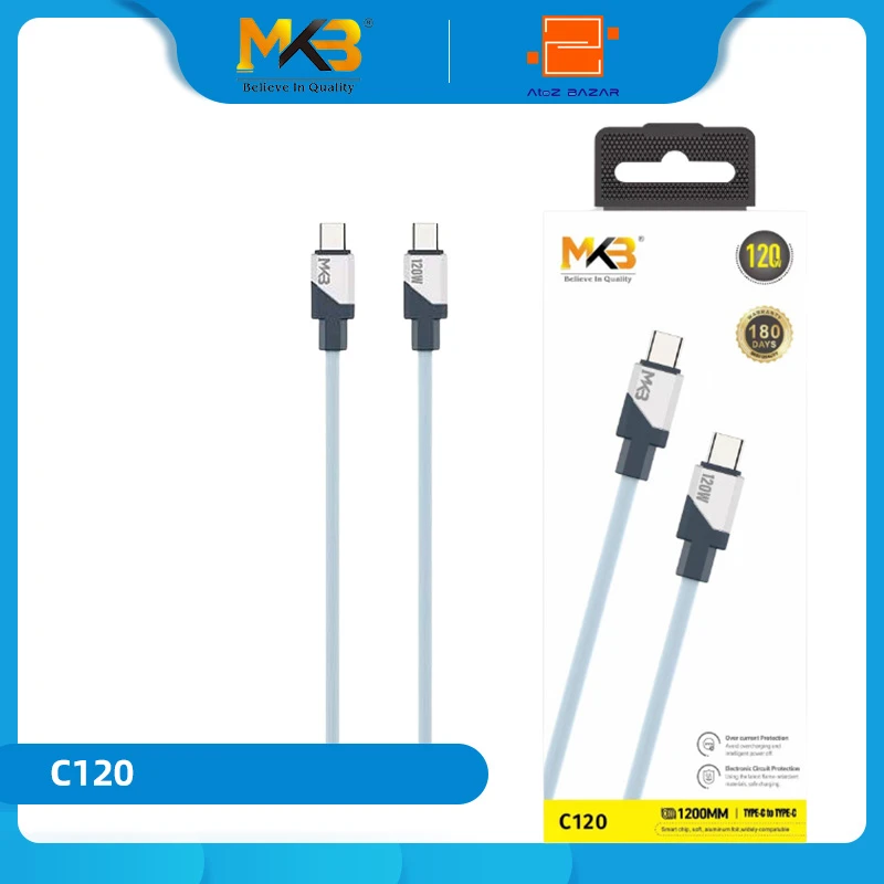 MKB C120 Silicone 120W TYPE-C to TYPE-C Data Cable - Image 5