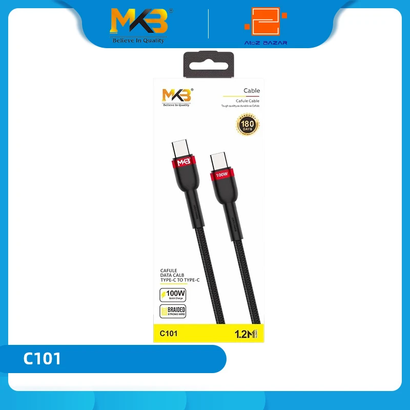 MKB C101 Braided 100W TYPE-C to TYPE-C Cable - Image 4