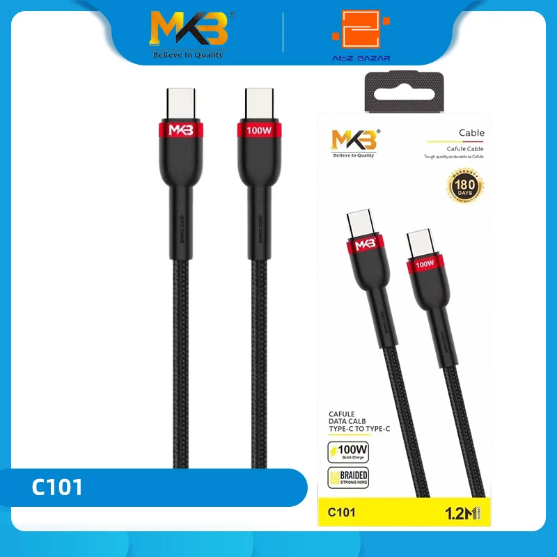 MKB C101 Braided 100W TYPE-C to TYPE-C Cable - Image 5