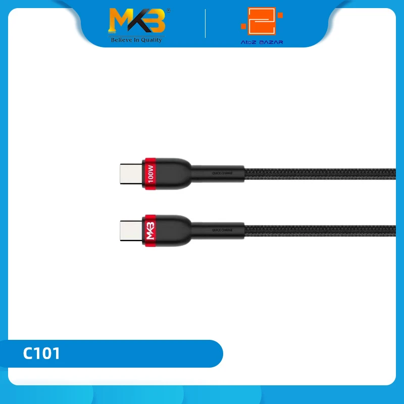 MKB C101 Braided 100W TYPE-C to TYPE-C Cable - Image 3