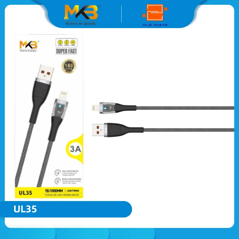 MKB UL35 Braided 3A Lightning Cable - Image 3