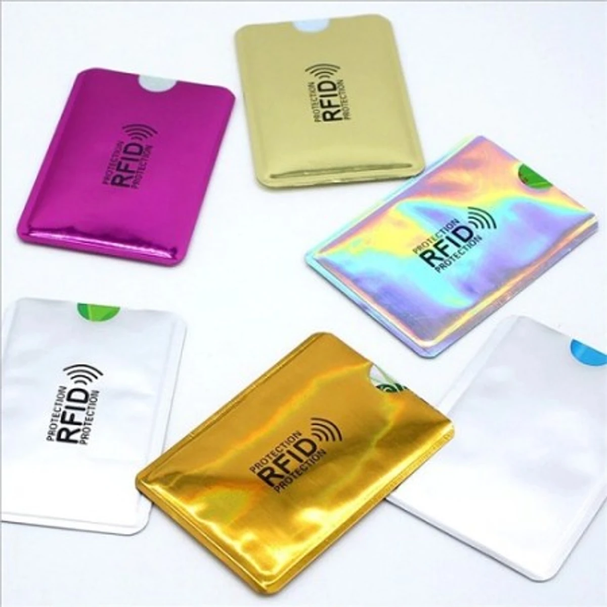 5 Pcs Credit Card Case Anti-theft Credit Card Protection RFID Blocking Card Holder Aluminum Foil Pouch Bank Card Protect Covers NFC Case