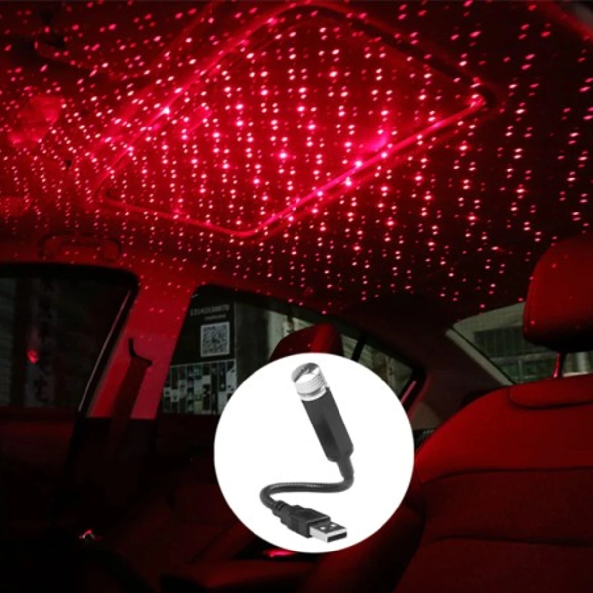 Romantic LED Car Roof Star Night Light Projector Atmosphere Galaxy Lamp USB Decorative Lamp Adjustable Car Interior Decor Light