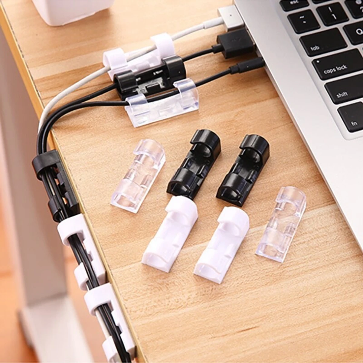 20 Pcs Cable Organizer Wire Winder Clips Cable Management Desktop Holder Wire Manager Cord Holder USB Cable Clip Bobbin Winder