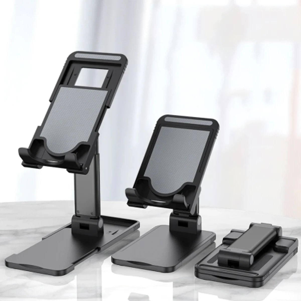 Foldable phone stand holder, Desktop Mobile Stand, Holder, Adjustable, Lift able, Fold able, Universal