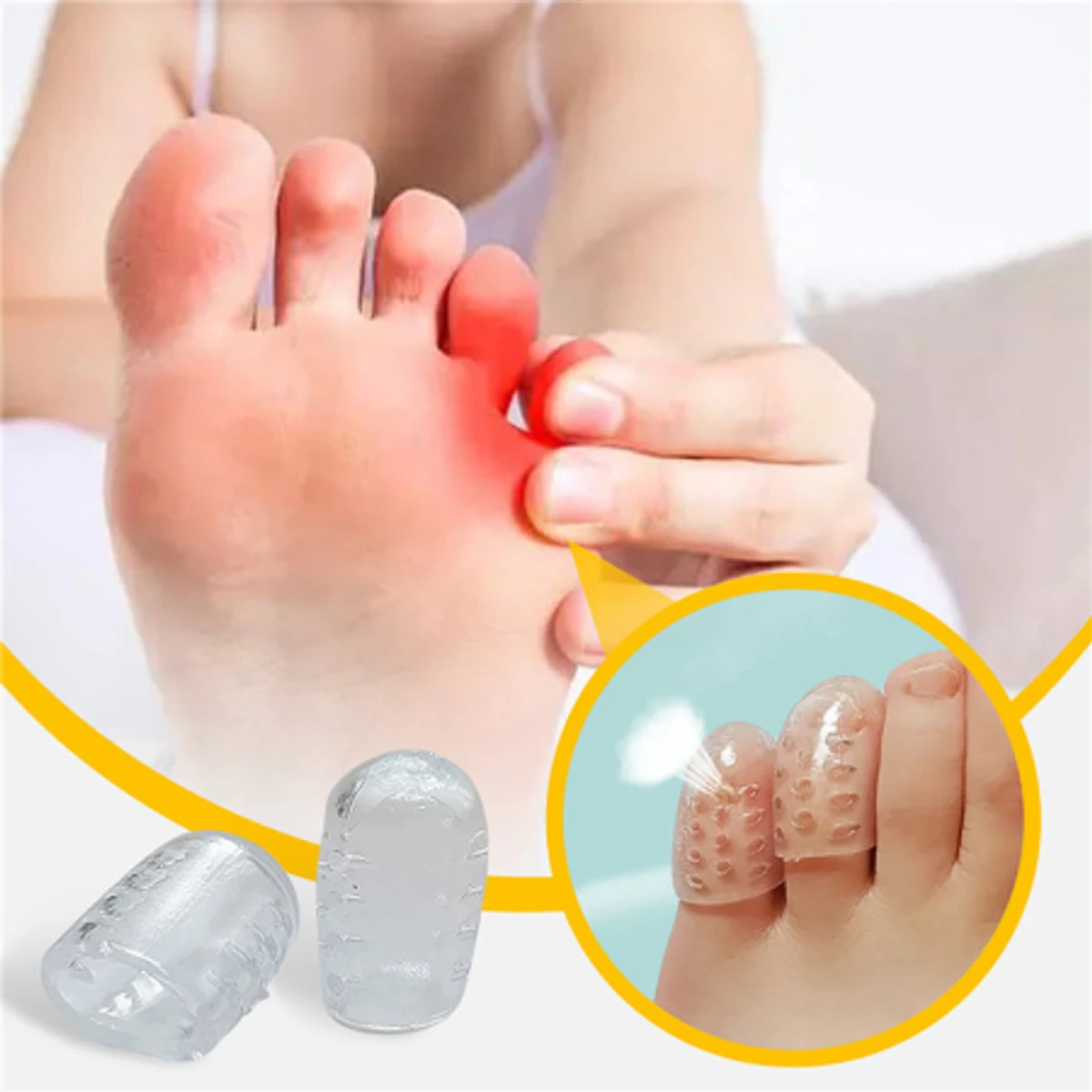 10Pcs Breathable Sleeve Toe Protector Silicone Anti-Friction Toe Caps Prevent Blisters Toe Cover Protector Foot Care