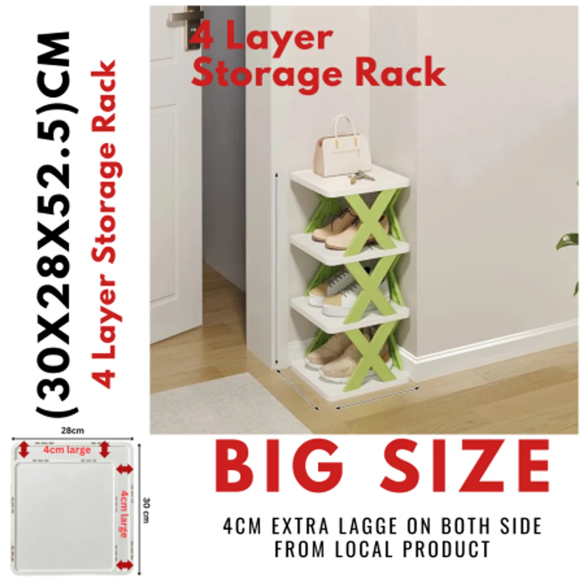 4 layer Multifunctional Shoe Organizer Rack